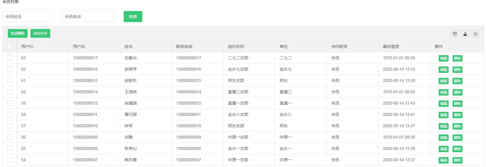 社情民意大數(shù)據(jù)平臺會員管理頁面